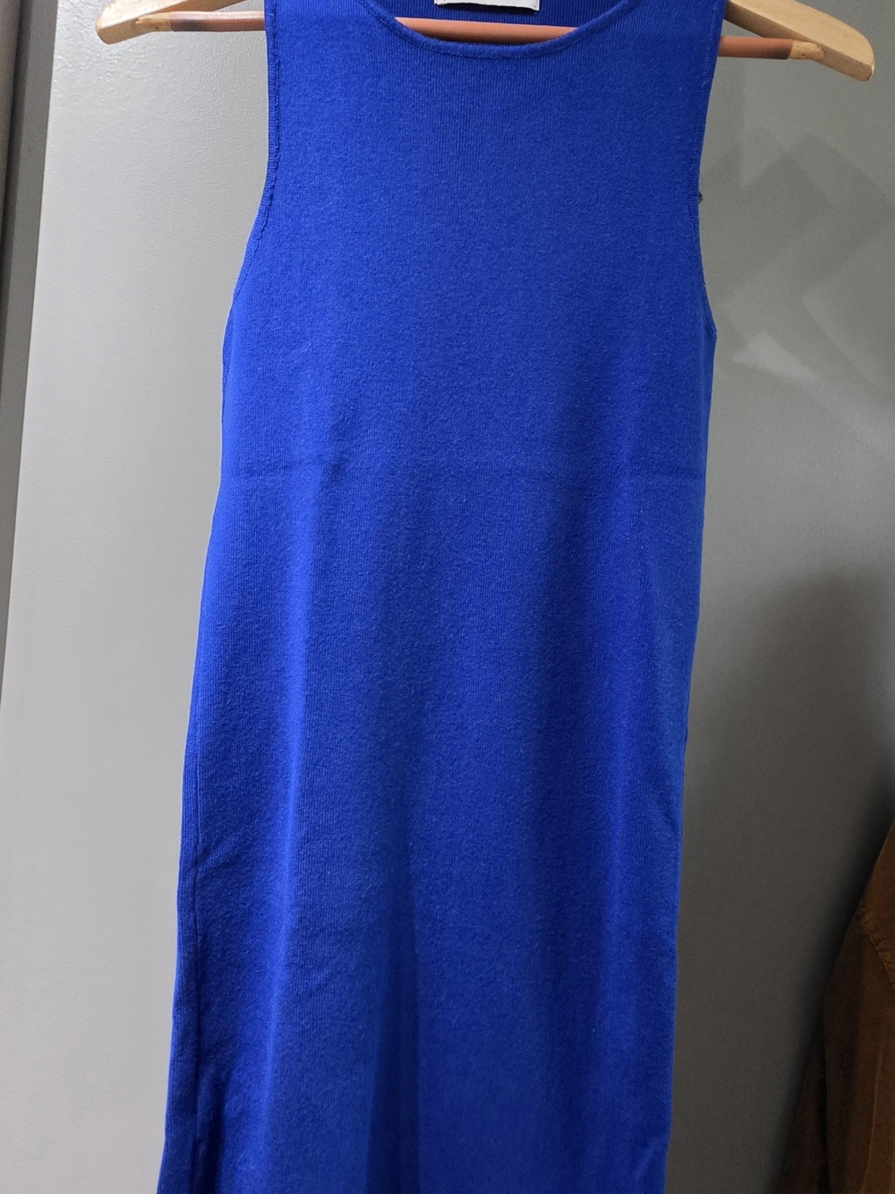 Mango Mini Knit Dress in Vivid Blue